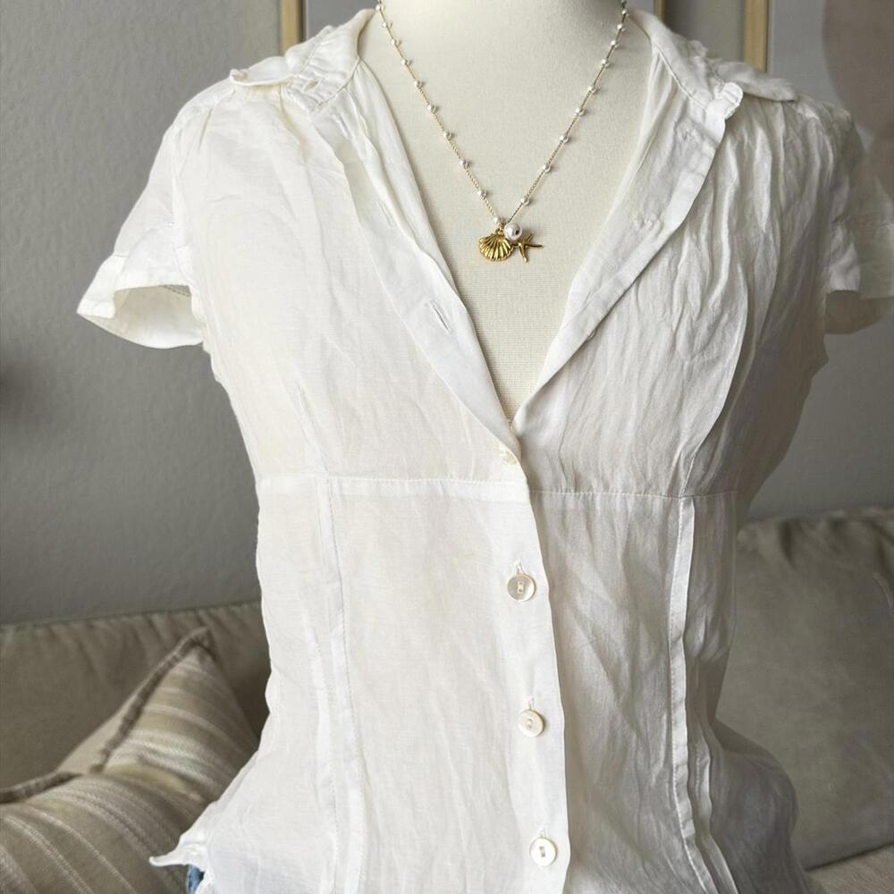 White Button-Front Blouse (Miss Sixty) - Picture 2 of 5